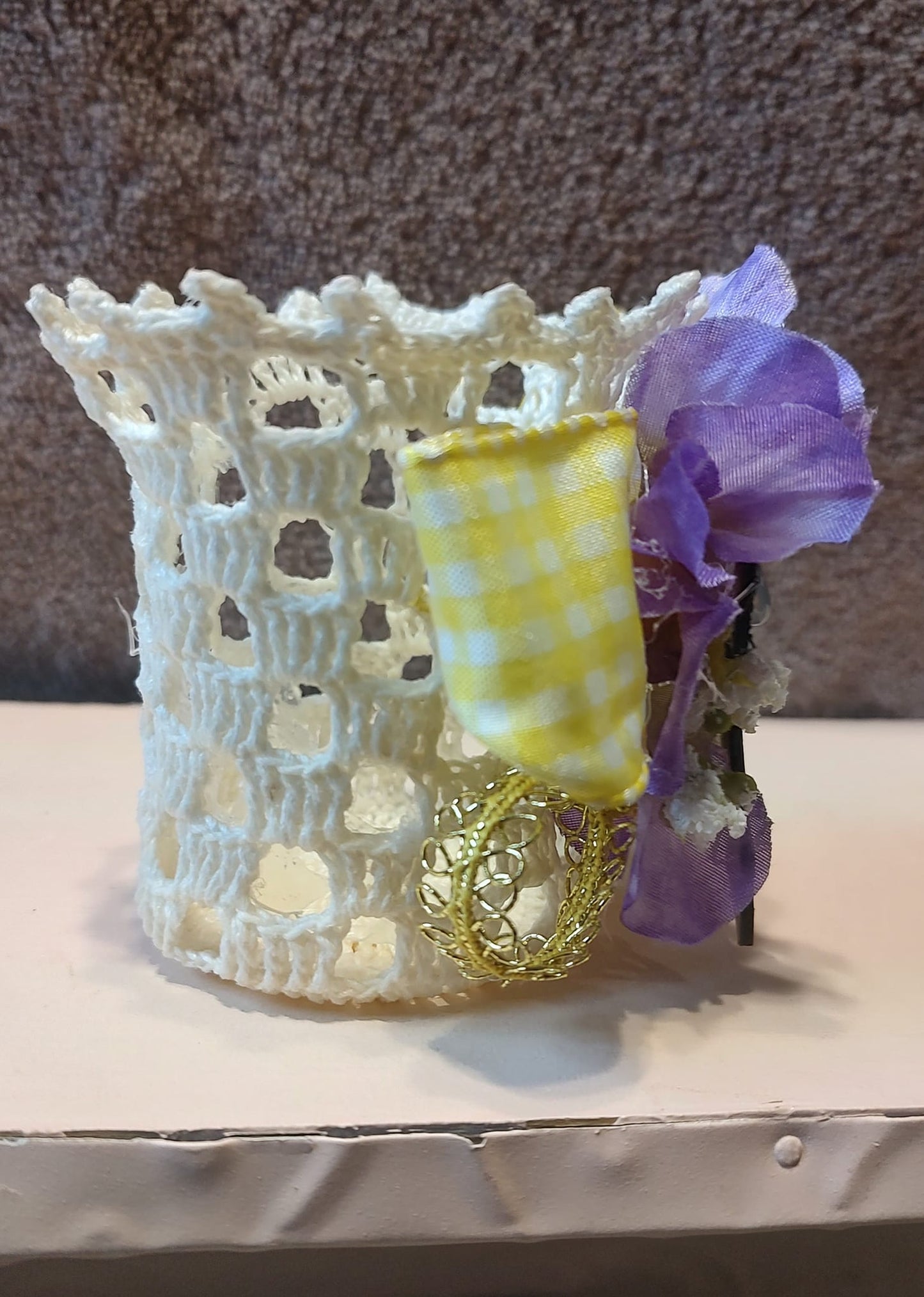 Vintage Doily Votive Holder